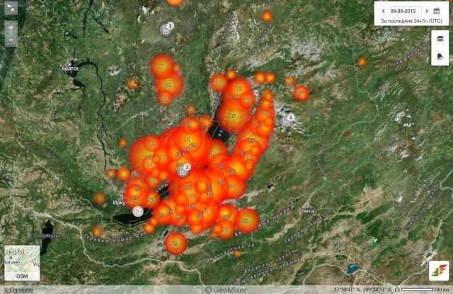 Байкал, пожары, Иркутск